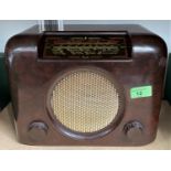 A Bush mains radio in Art Deco Bakelite case