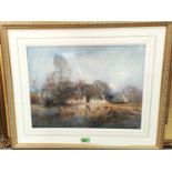 Louis Burleigh Bruhl:  watercolour, Langley, rural scene with farm buildings, signed, framed