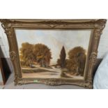 Robert Mallett:  landscape with cottage, oil on canvas, signed, 49 x 67cm, framed