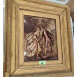 A 19th century crystoleum of an 18th century courting couple, framed