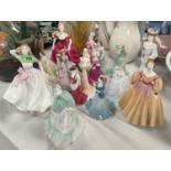 A large selection of Coalport ladies of various sizes and designs