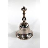 A white metal table bell, bears foreign marks, 7.25oz/225gm
