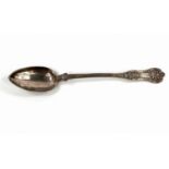 A Victorian hallmarked silver Scottish basting spoon, king's pattern, monogrammed 'N', Glasgow 1847,