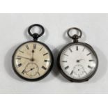 Two 19th century silver cased pocket watches