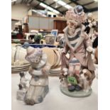 Two Lladro figures of clowns with animals, 5901 & 529