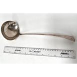 A George III 18th century Old English pattern silver soup ladle, London, 1793, mark partly obscured,