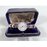 An early 20th century lady’s wristwatch by Thomas Russell & Sone,  in 9 carat hallmarked rose gold