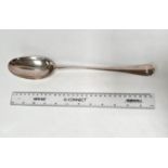 A George I early 18th century Hanoverian pattern Britannia Standard silver basting spoon, London,