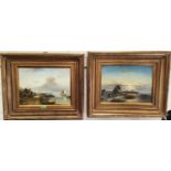 Adrian Norley:  17th century Dutch landscapes, pair of oils on board, signed, 29 x 39cm, framed