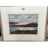 Robert Jones (Cornish):  Coastal landscape, "From, St Martins, Isles of Scilly, oil on card,