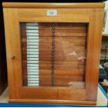 A mid 20th century Pathology Laboratory microscope specimen slide case, polished sepele mahogany,