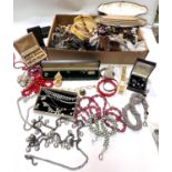 A selection of costume watches and costume jewellery etc