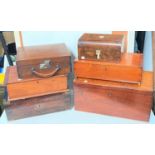 A selection of 19th century mahogany boxes