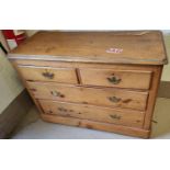 A pine chest with two long and two short drawers, 105 x 45cm