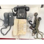 A 1950's Bakelite telephone; other vintage phones