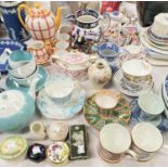 A Davenport china cabinet cup and saucer and a selection of decorative china