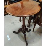 A 19th century mahogany occasional table with circular top; a 3 tier cake stand