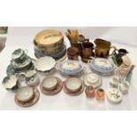 A selection of Victorian & later china, including Royal Doulton series ware, blue & white part tea