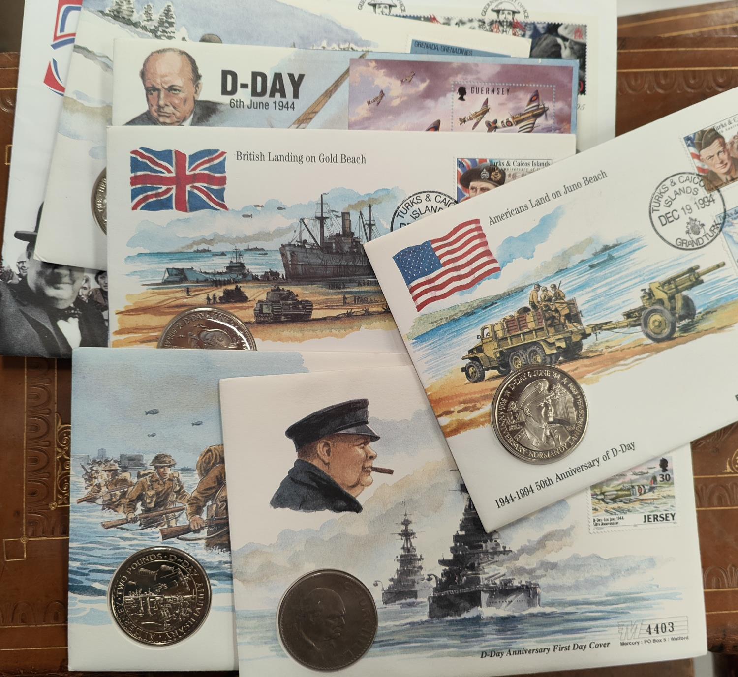 A selection of military coin covers