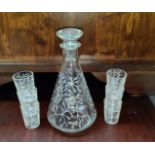 A French glass liqueur set and a selection of decorative china and glassware etc