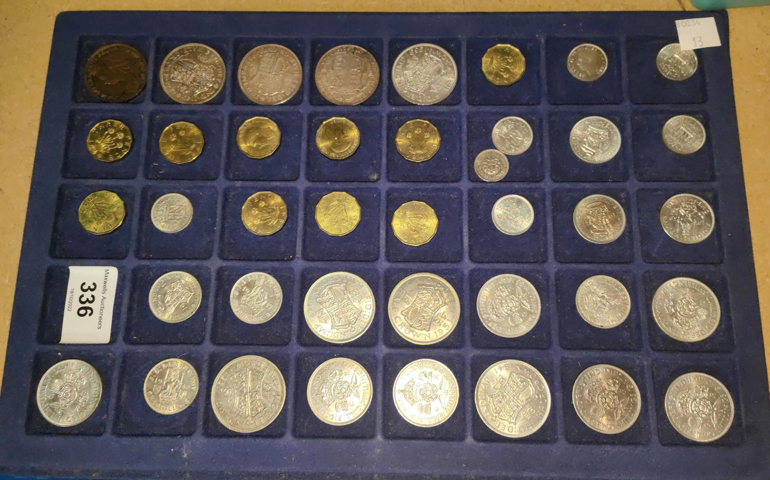 GB: a tray of coins in bright condition QV - GVI