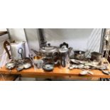 A selection of silver plated tea ware etc