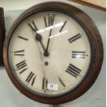 An early 20th century school clock, 12" dial (no pendulum)