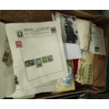 Two vintage stamp albums and contents; a selection of unsorted stamps