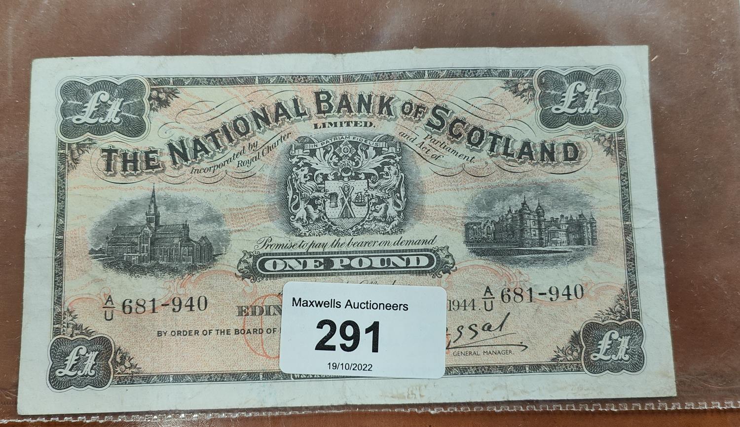 National Bank of Scotland £1 1944