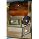 A Jewellery box; other boxes; etc.