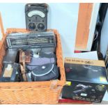 A Nikon D90 camera in original box and other cameras, electrical instruments etc