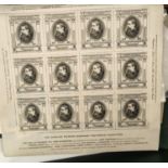 A collection of 20th century British stamps, a block of Dickens commemorative and other stamps