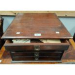 A 19th century mahogany 4 drawer engineers cabinet, 42 x 43 x 26cm