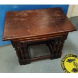An Art Deco oak table; nest of tables etc