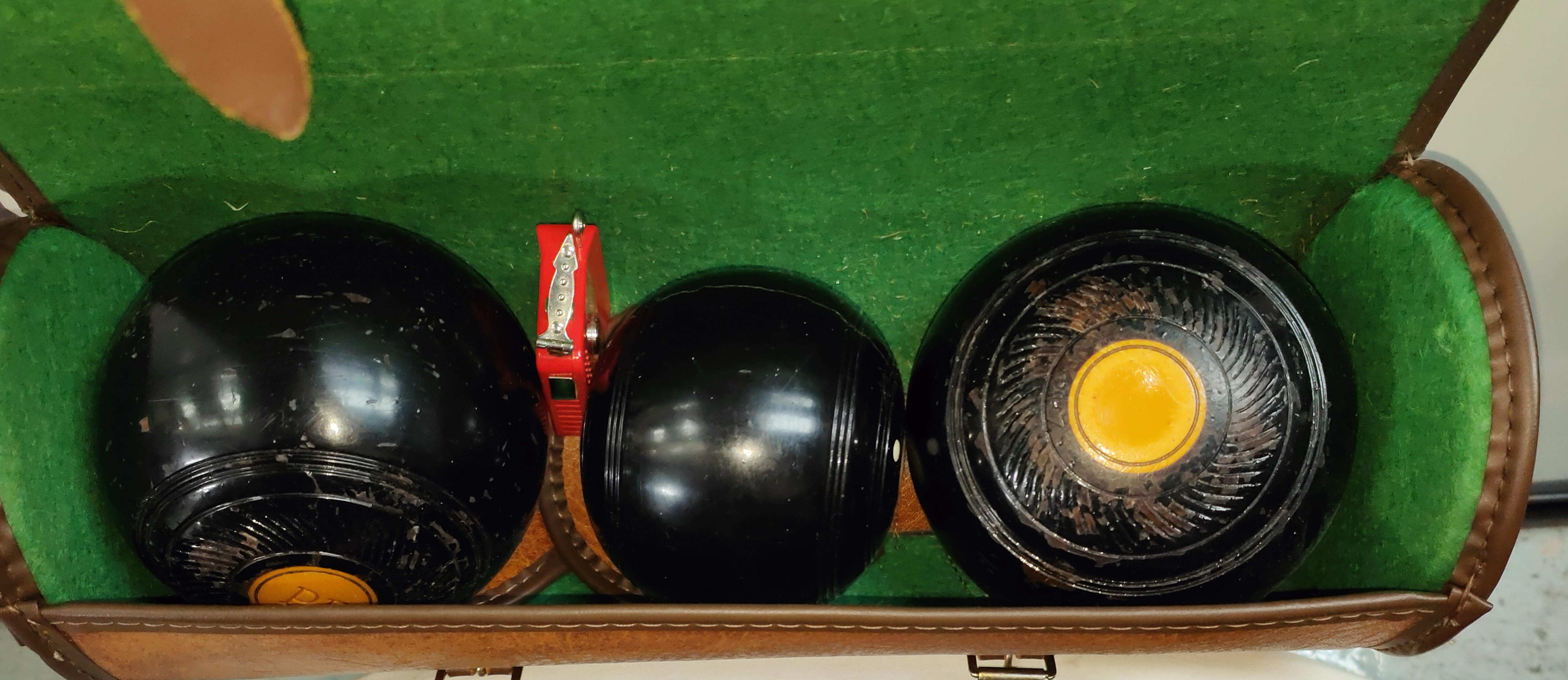 A silver plated bowling trophy and two sets of bowls, a bible and cased box camera - Image 2 of 2
