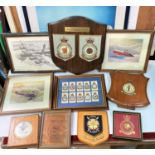 A selection of military wooden plaques