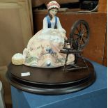 Royal Doulton figure 'The Gentle Art' spinning on wooden base