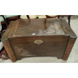 A carved camphor wood chest.