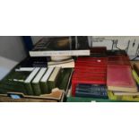 A selection of Charles Dickens works, mock leather bound; other books