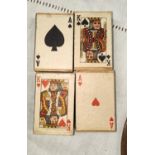 Four vintage playing card match boxes.