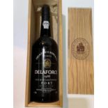 A bottle of Delaforce 1988 Late Bottled Vintage Port, in presentation wooden box