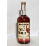 A litre bottle of Austin Nichols WILD TURKEY Kentucky Styraight Bourbon whisky 50.5%vol, level low