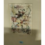 Imre Czumpf:  watercolour, abstract composition, signed and numbered 964, 28 x 19cm, framed