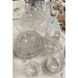 A selection of cut glass vases, bowls, glasses etc.