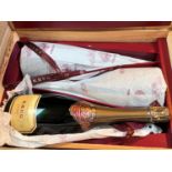 Three bottles of Krug Grande Cuvee champagne, in fitted wooden case (1987)