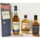 A bottle of Bells Special Blend Limited Edition whisky 40% ol, boxed; a half bottle of Famous Grouse