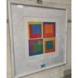 Raymond Higgs:  colour process print, 4 x 3, signed in pencil, 25 cm square, framed