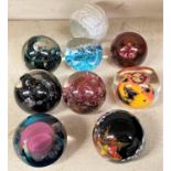 A collection of 9 modern 'Selkirk' paperweights