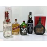 Johnnie Walker Red Label 1/2 bottle vintage, sealed - low level at neck. VAT 69 Whiskey, 1/2