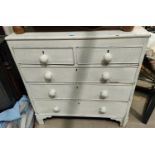A 19th century white painted pine chest of drawers, 92 x 46 x 93 cm high